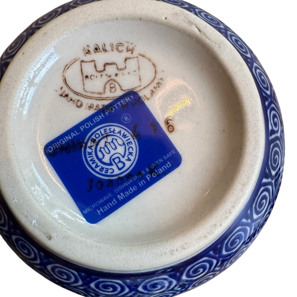 Unikat Boleslawiec Polish Art Pottery Hand Painted 3 Sm Nesting Bowls 2 Spoons - Picture 4 of 5